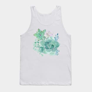 Watercolor Bunch of Succulents Tank Top